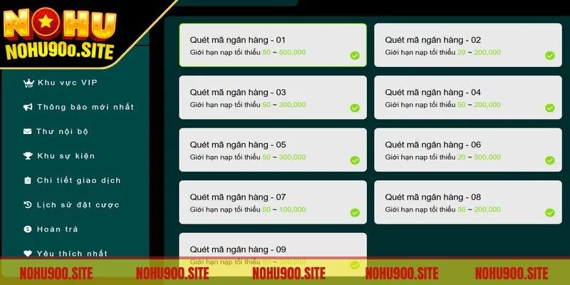 Nạp tiền Nohu90 ngân hàng là phương thức được lựa chọn nhiều